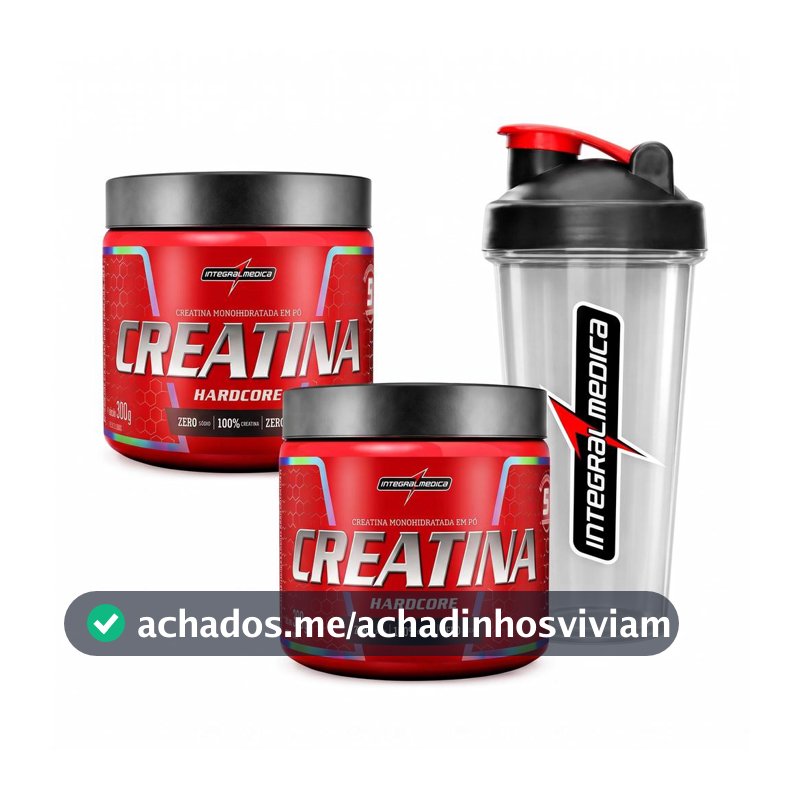 Kit 2 Creatina Integralmedica 300g + Coqueteleira 600ml