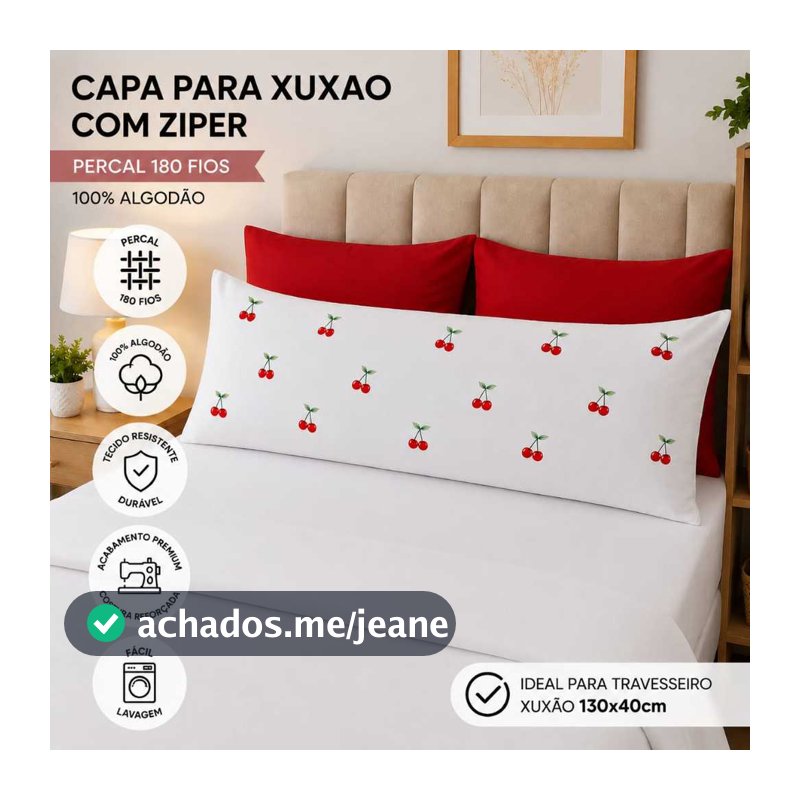 Fronha Xuxão 100%Algodão Estampado Avulso ou Par,Capa Travesseiro de Corpo com zíper,Gestante 130x40