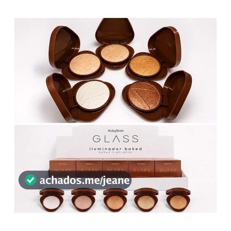 ILUMINADOR BAKED RUBY ROSE GLASS 5 TONS EFEITO ACETINADO GLOW NATURAL