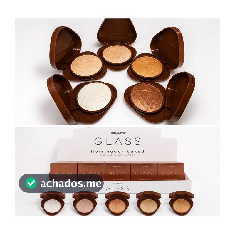 ILUMINADOR BAKED RUBY ROSE GLASS 5 TONS EFEITO ACETINADO GLOW NATURAL
