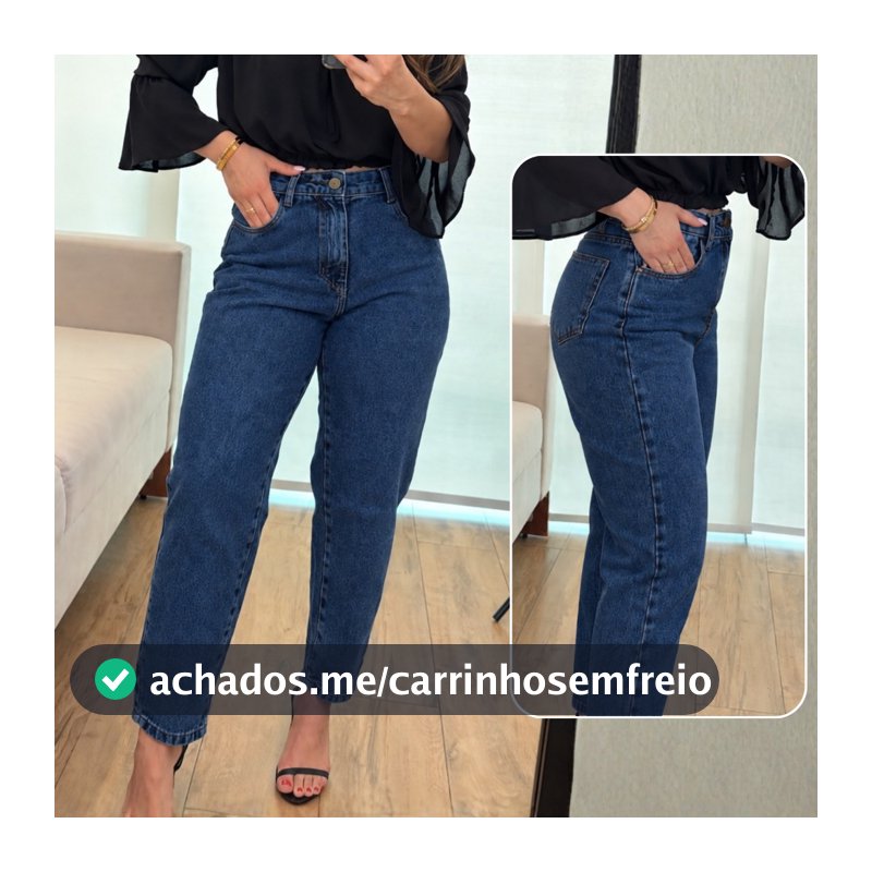 Calça Jeans Mom Feminina Cintura Alta 100% Algodão Premium