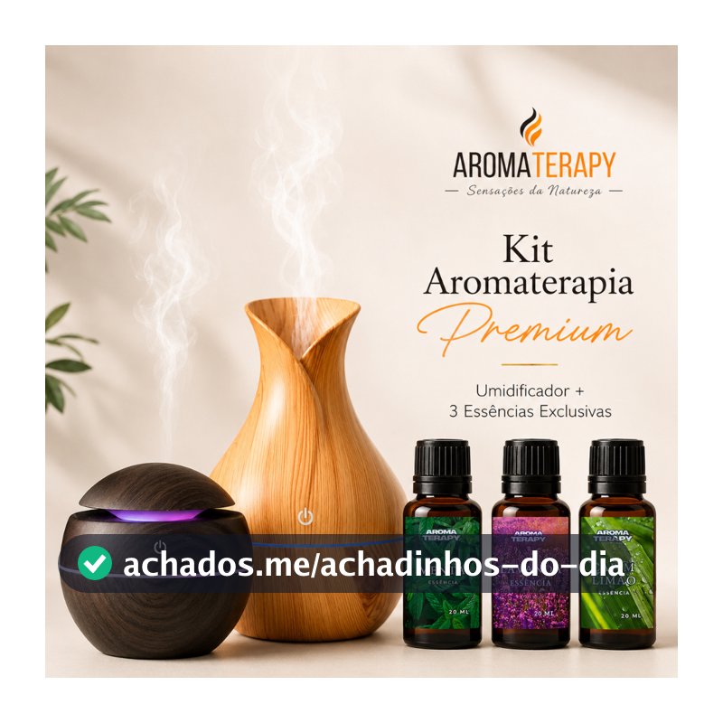 Umidificador de Ar + Essências Premium  Vaporizador Premium de Ambiente Essências Difusor De Ar