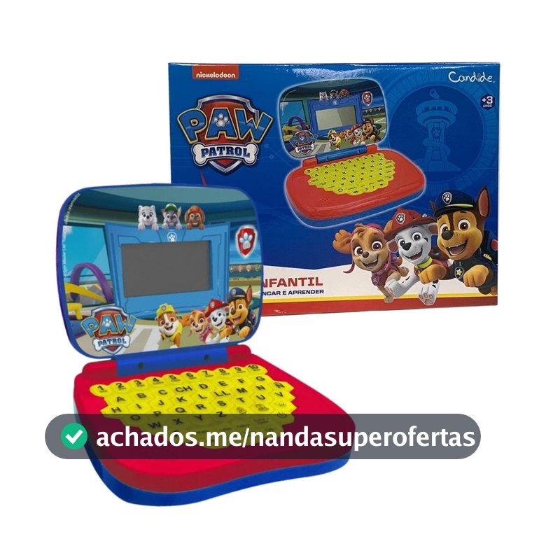 Patrulha Canina Brinquedos Laptop Infantil Educativo Candide Bilíngue