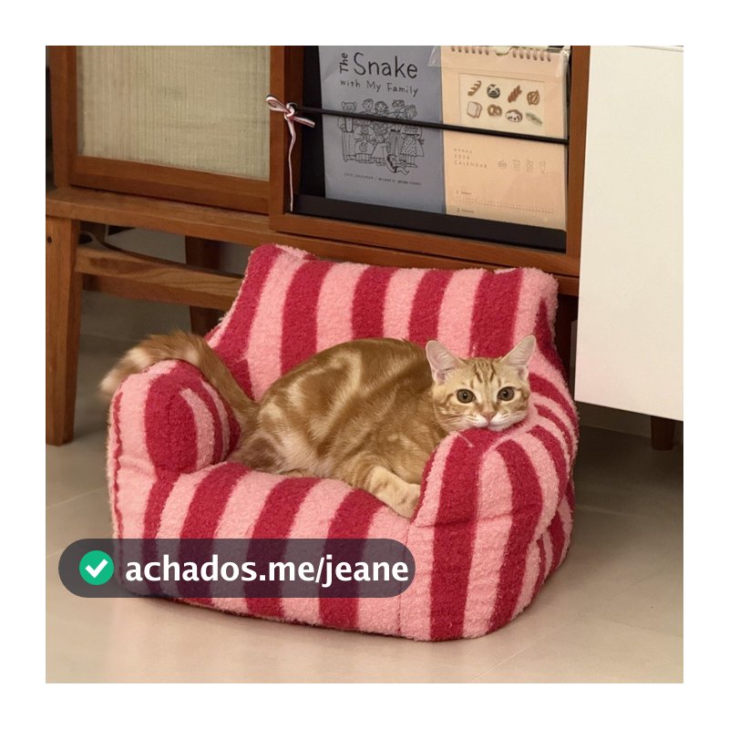 Rosa listrado maca de gato quatro estações Universal pequeno cão sofá cama de gato inverno cama de gato animal de estima