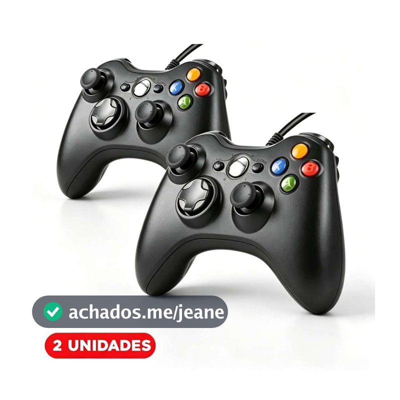 Kit Controle com fio compatível Xbox 360, joystick USB para PC Windows, design ergonômico com vibração