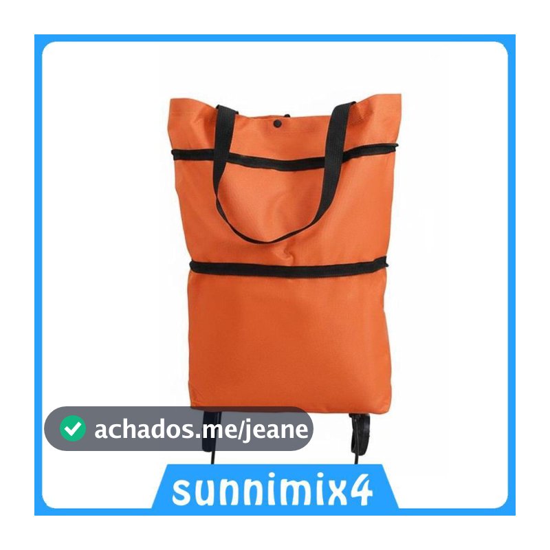 [Sunnimix4] Carrinho De Compras Dobrável Com Rodas De Grande Capacidade Bolsa Leve Para , Supermercados , Viagens