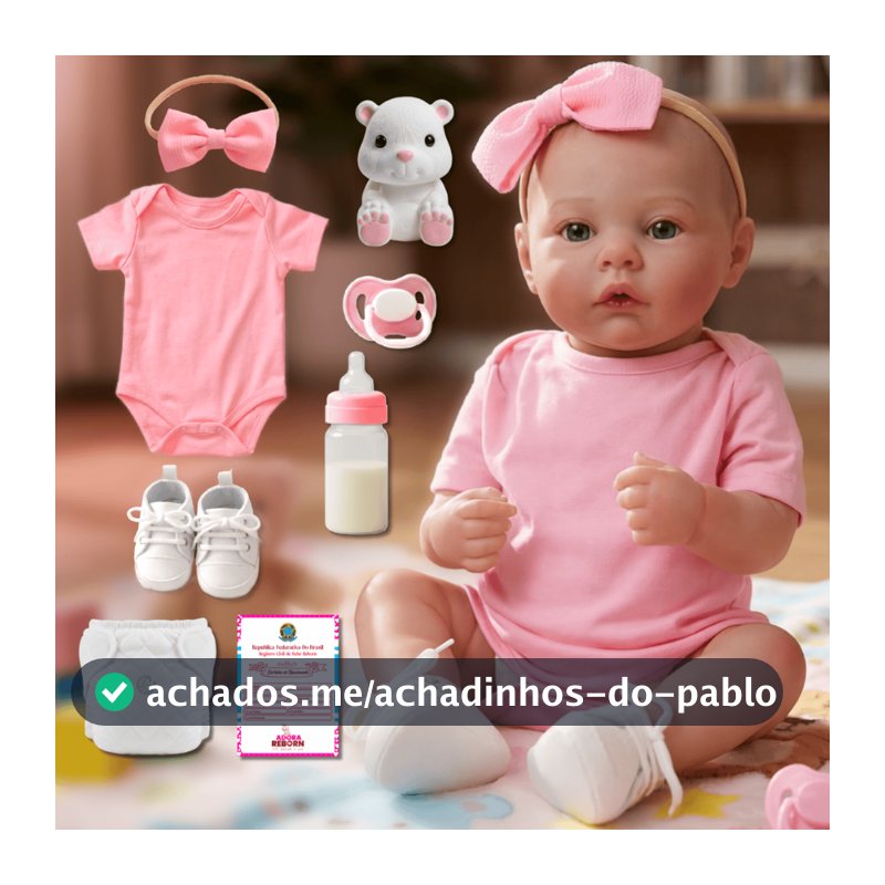 Bebê Reborn Boneca Silicone 48cm Menina Realista Pintado Original Olhos Azuis