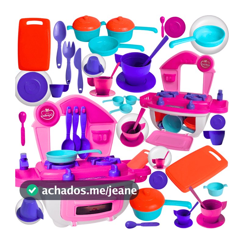 Kit Cozinha Brinquedo Infantil Fogão Forno Panelinhas Xícaras Acessórios Faz de Conta