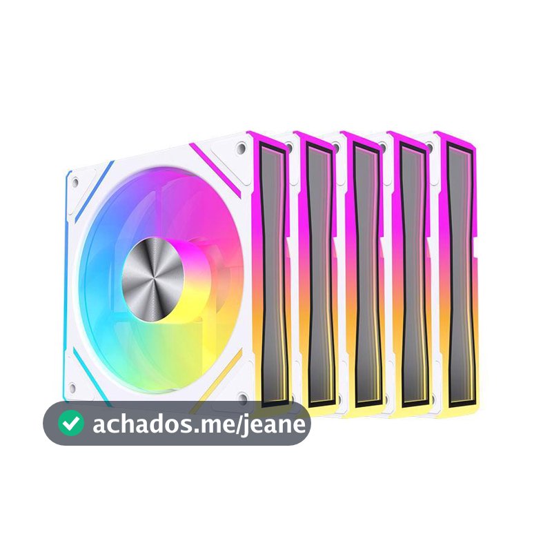 Kit Ventoinhas Acegeek Silverline, ARGB, 5x120mm, Branco, AG-SILVERLINE5X1-WH