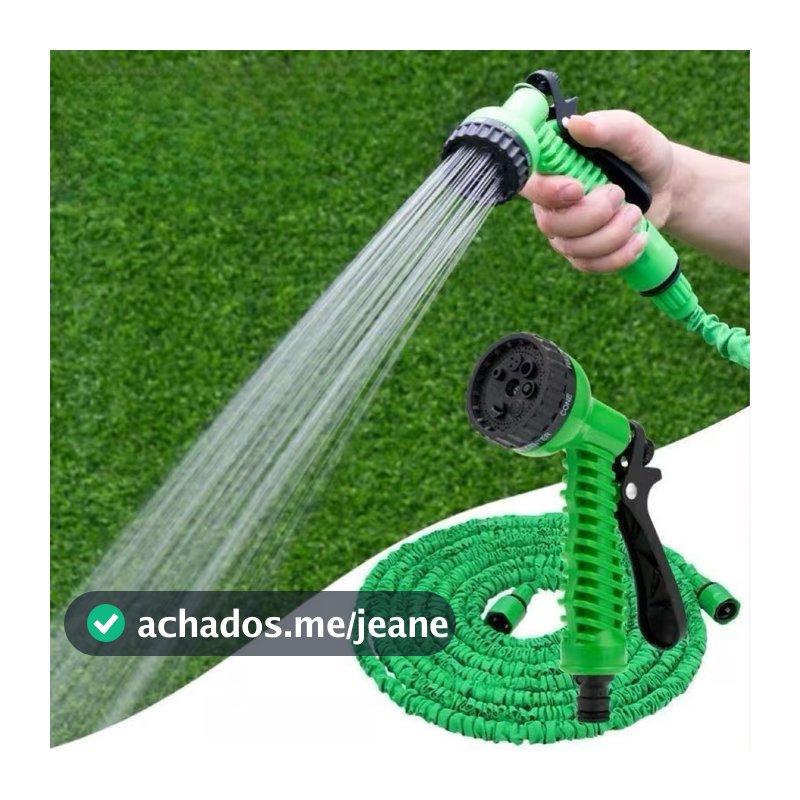 Mangueira Expansível 15m ou 30m com Pistola 7 Jatos Flexível Retrátil Jardim