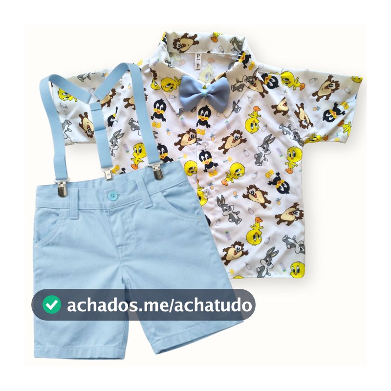 Conjunto Looney Tunes Baby Infantil Look Festa, Aniversário Roupa Temática Social Menino