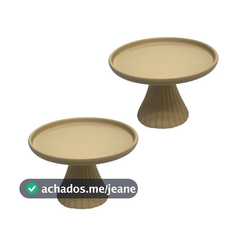 Kit 2 boleiras Lisboa Pequenas em cerâmica pintura fosca decoração festas aniversarios