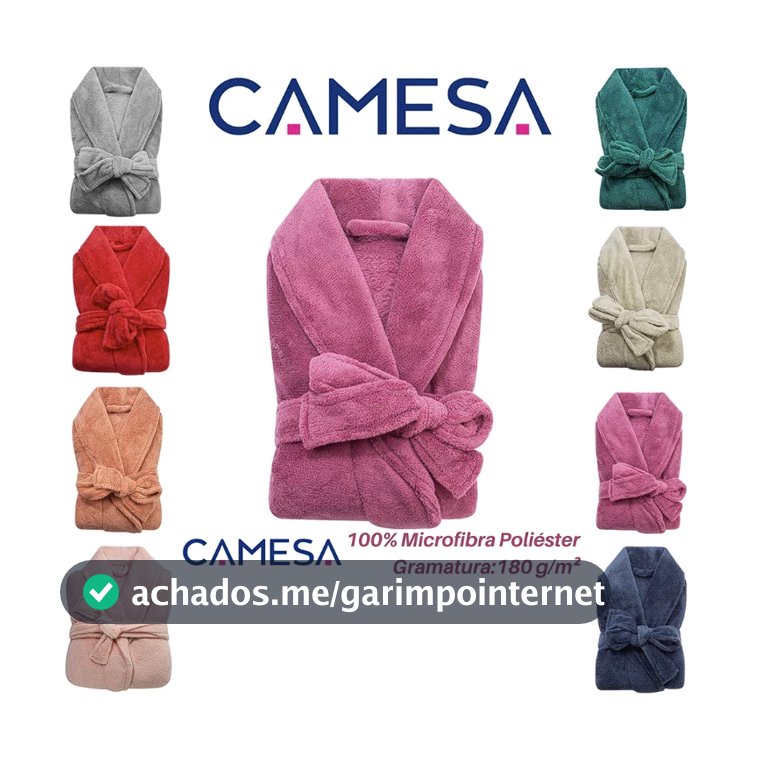 Roupão Plush Microfibra Adulto Extra Macio Unissex Várias Cores Tamanho Único