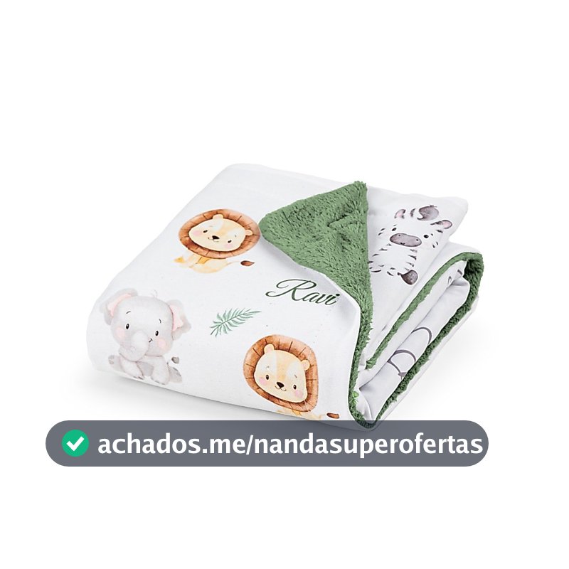 Manta bebê Saída de Maternidade Personalizada com o Nome do seu Bebê Verde,  menino e menina Cobertor Antialérgico Soft