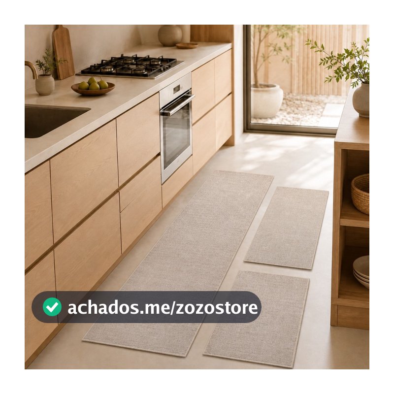 Jogo de tapete Cozinha Passadeira Antiderrapante  enxoval de casa cozinha kit tapete cozinha 3 peças