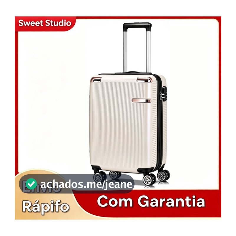 Mala De Viagem Bordo 10kg 18KG Pequena Média Abs Rígida Rodinhas 360 Com Zíper Expansivel