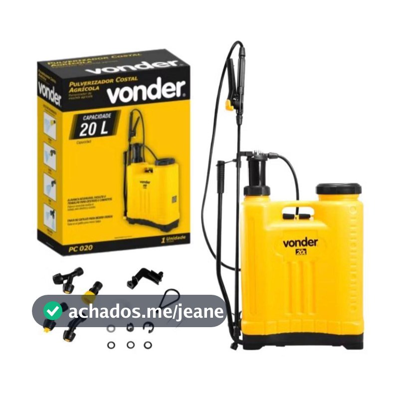 Bomba Costal Pulverizador Veneno Agrícola Manual 20 Litros Vonder Original Resistente Com Alça