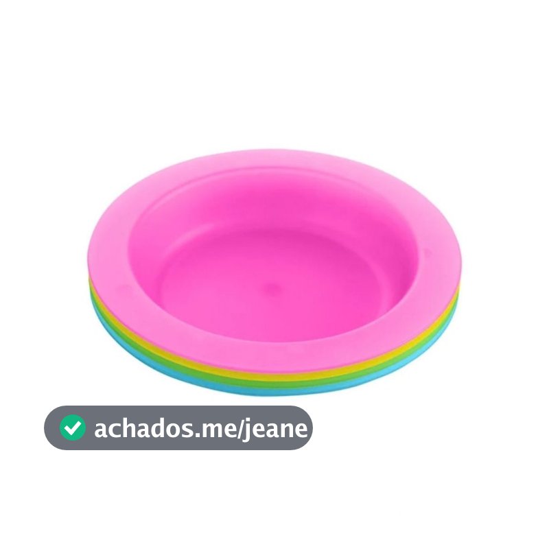 Kit 4 Pratos Infantil Microondas 400ml Coloridos Para Introdução Alimentar Colorido Kikkaboo