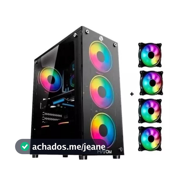 Pc Completo Gamer Ryzen 7 5700g NVME 512gb 16gb 3200MHZ Fonte 750W Placa de rede wifi Monitor 21,5'' - Kit Gamer