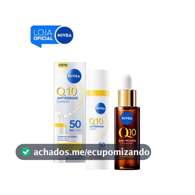 KIT NIVEA Q10 Sérum Antissinais Expert Dupla Ação 30ml + NIVEA Q10 Antissinais Fluido Facial FPS50 40ml