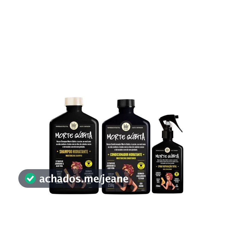 Kit Morte Subita Shampoo Liquido, Condicionador e Spray 250ml - Lola Cosmetics