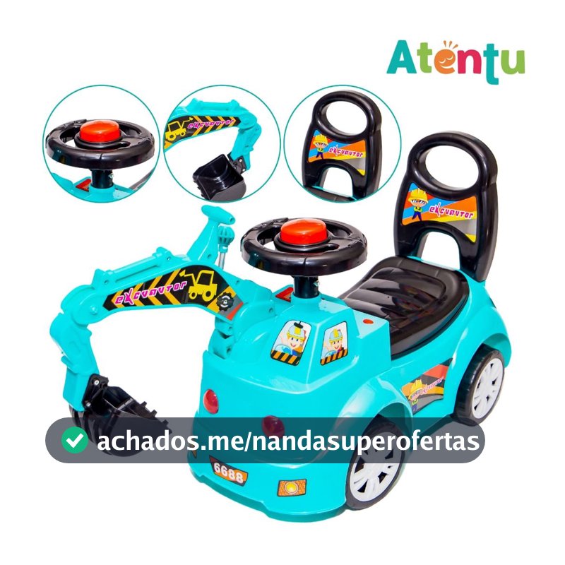 Escavadeira Gigante Infantil Trator de Brinquedo Retroescavadeira