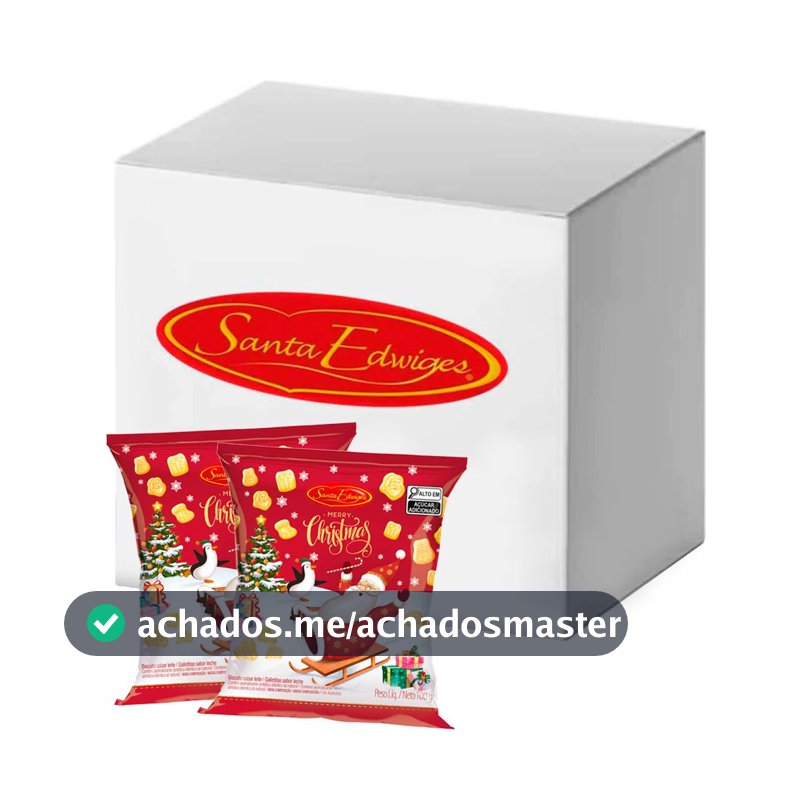 Mini Biscoitos Kit 20 Pacotes Leite Natal 100g - Santa Edwiges