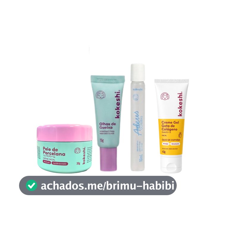 Kit Glow Kokeshi Colágeno Anti Olheiras Hidratação Completa