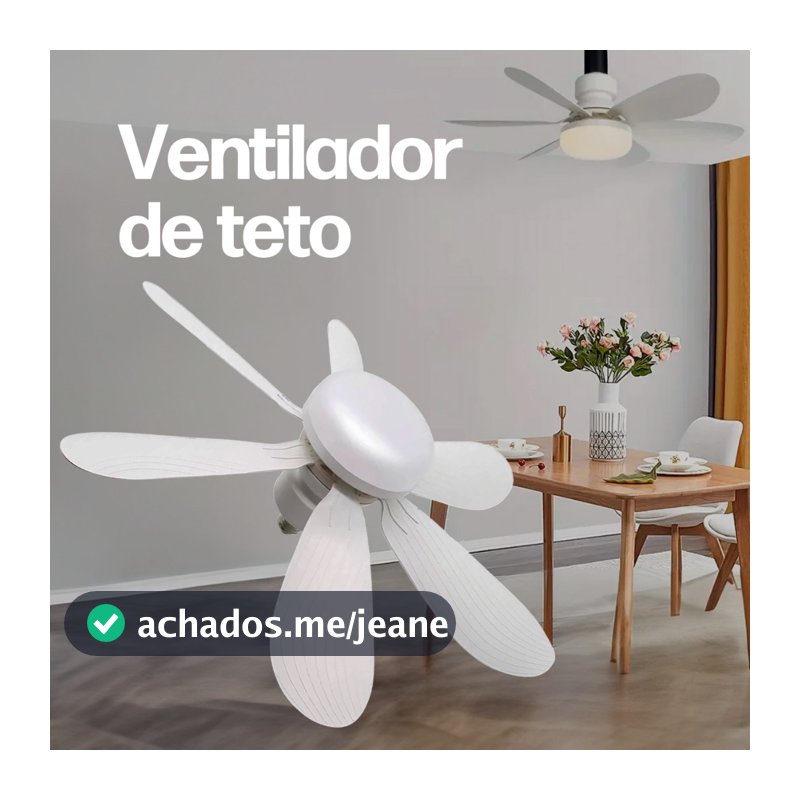 Ventilador de Teto C/ Iluminação 3 Cores Luz Controle Remoto Luminária Moderna 60w Bulbo E27 6 Pás
