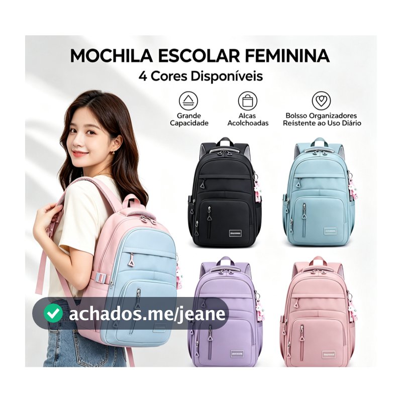 Mochila Bolsa Media Feminina De Estudante Japonesa E Coreana Viagem De Grande Capacidade
