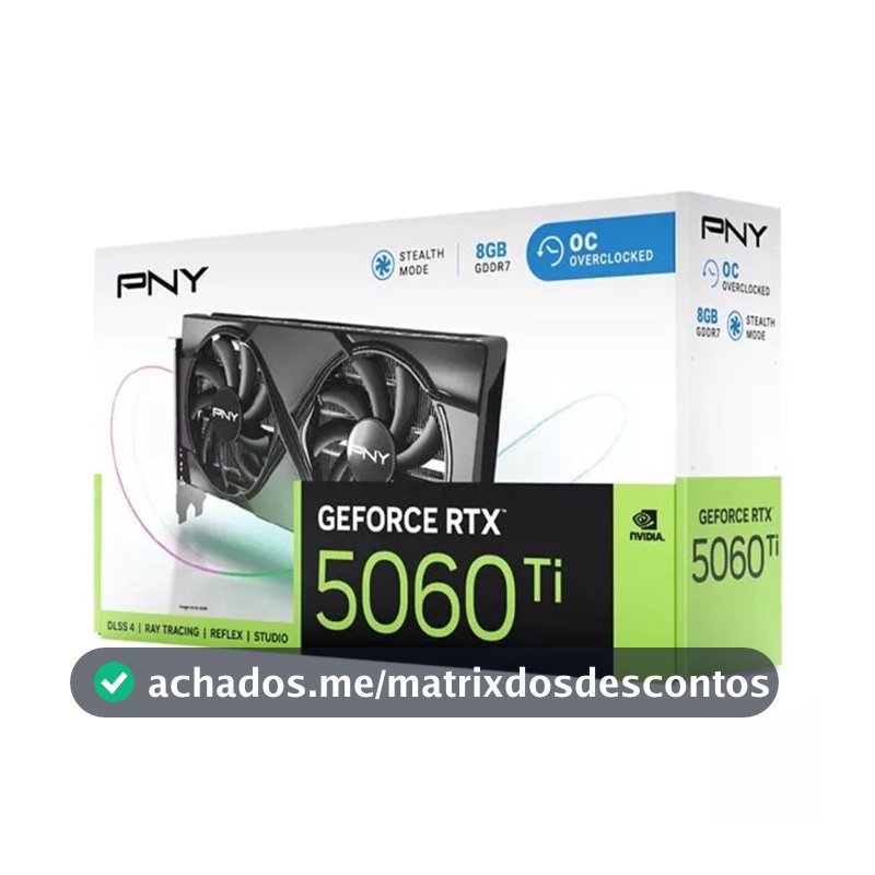 Placa de Video GeForce NVIDIA PNY RTX5060TI 8GB OC GDDR7 VCG5060T8DFXPB1-O