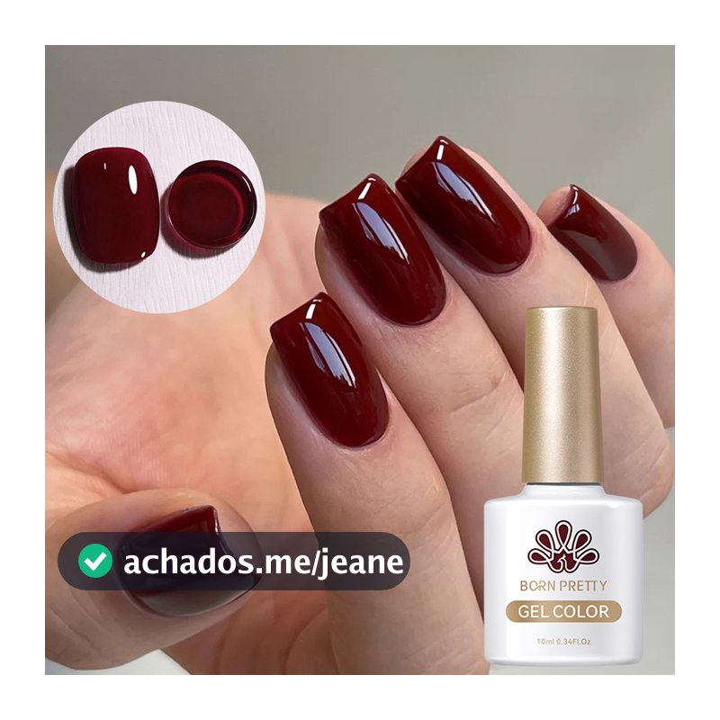 BORN PRETTY Gel De Unhas Vermelho Escuro Verniz UV 10ml