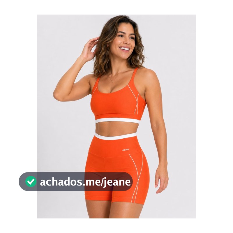 Conjunto Academia Feminino Shorts Cós Alto e Top Alcinha Zero Transparência