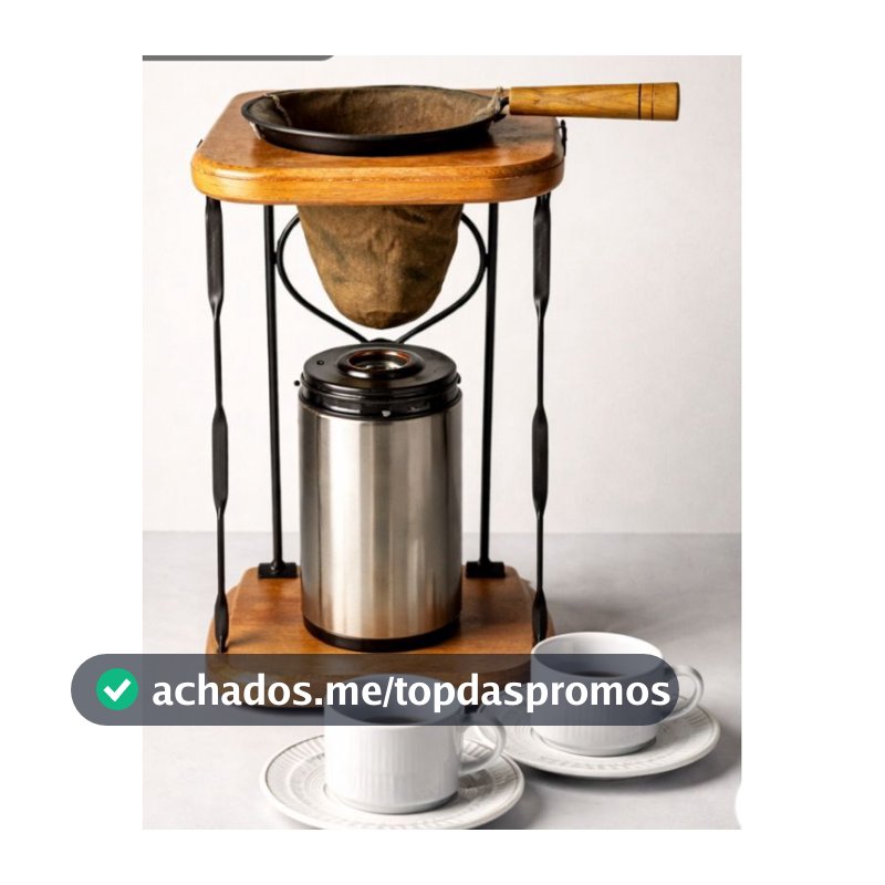 Suporte para Café Coado Artesanal em Madeira Maciça e Metal – Mancebo Gourmet para Cozinha Rústica e Café Especial
