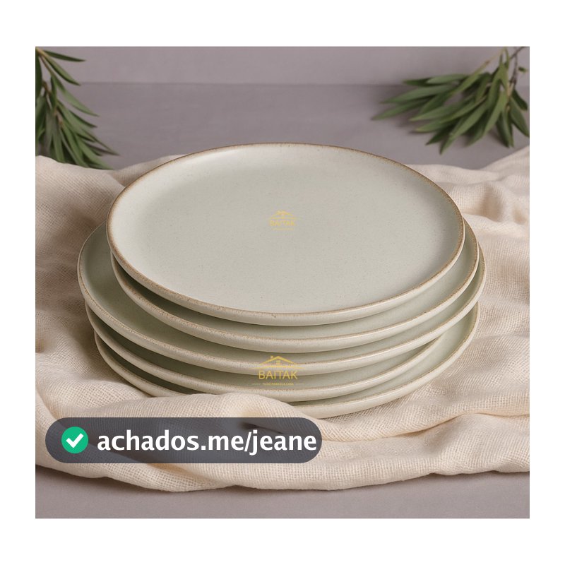 Kit 6 Pratos Raso Moderno 100% Porcelana 27 cm