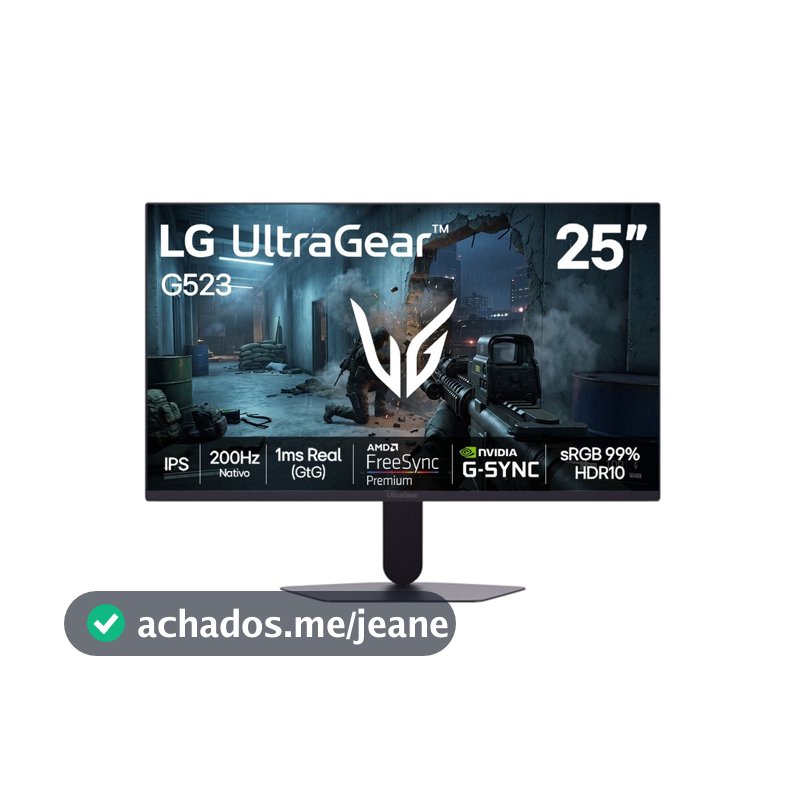 Monitor Gamer LG 25" FHD UltraGear 200Hz 1ms 25G523B-B