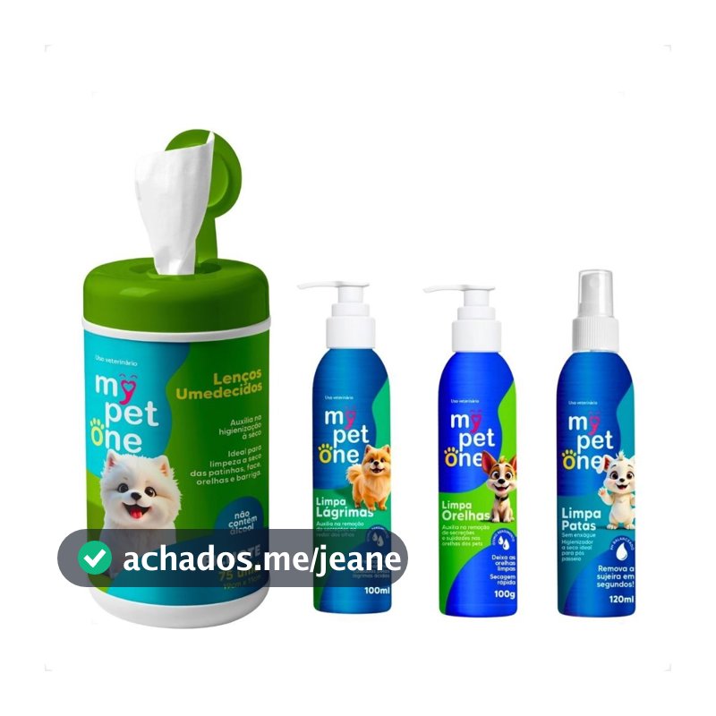 Kit 4 em 1 Higiene Para Cães e Gatos Mypetone - Filhotes