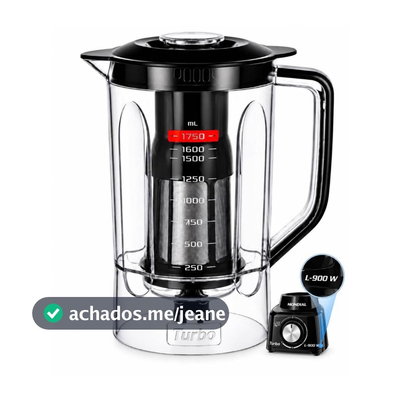 Copo Do Liquidificador L-900 FB 1750 ML Preto Mondial Original