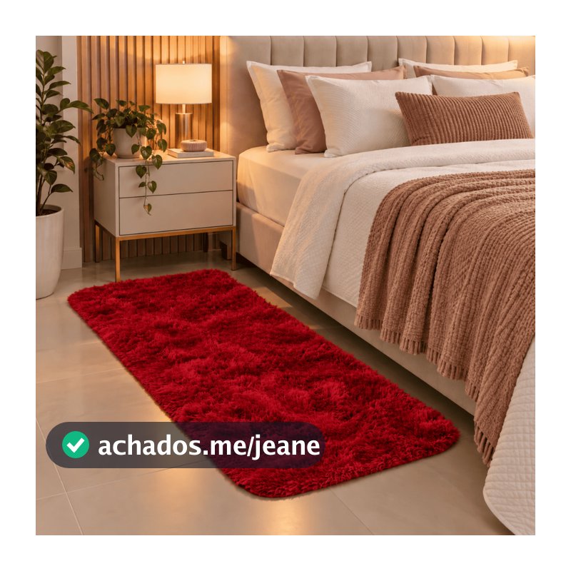 Tapete Passadeira 2,00 x 0,60 Corredor Quarto Sala Beira de Cama Felpudo Peludo