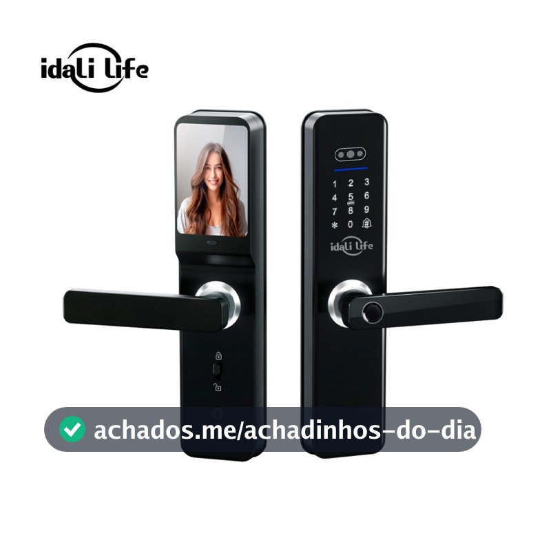 Fechadura Digital Inteligente com Câmera Biométrica Impressão Cartão Senha Desbloqueio IDALI LIFE