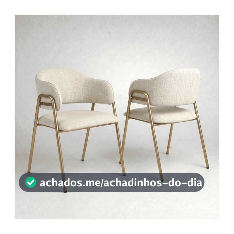 Kit 2 Cadeiras Alice Jantar Sala De Estar Estofada Confortável Cozinha Moderna Apartamento Ergonômica Espaço Gourmet
