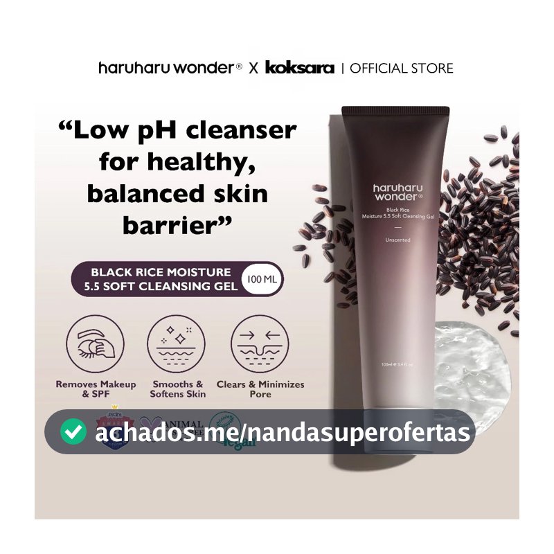 Haruharu Wonder Black Rice Moisture 5.5 Soft Cleansing Gel 100ml, 20ml