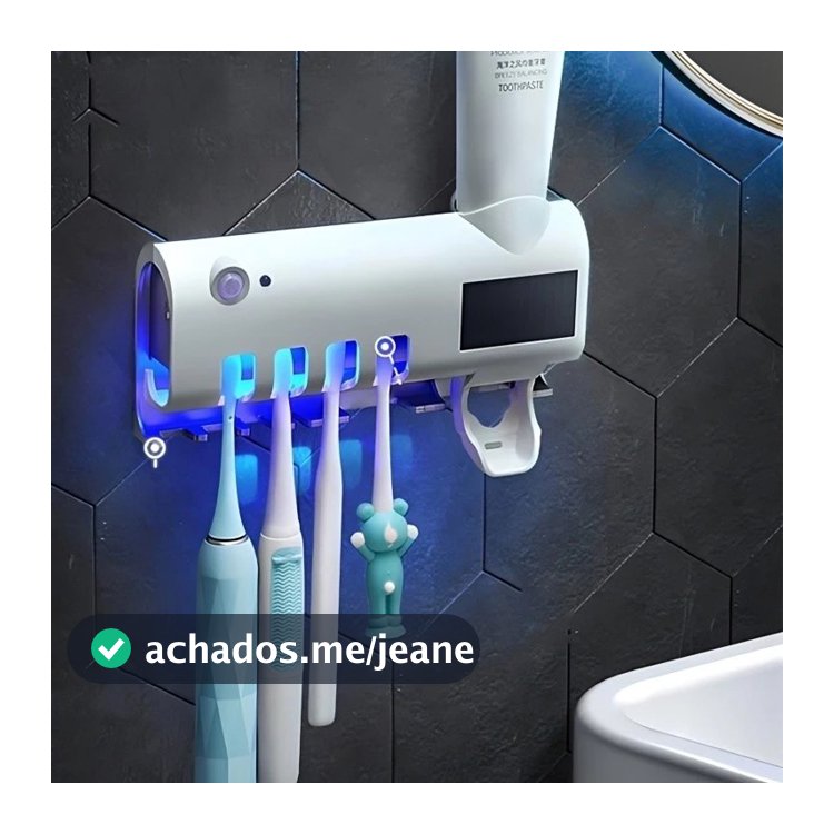 Suporte Escova De Dentes Esterilizador Com Luz UV Antibacteriano Decoracão Banheiro OI-0364
