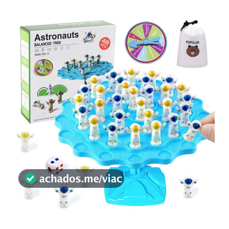 Jogo de Equilíbrio de Astronauta Tabuleiro Espacial Infantil, Brinquedo de Empilhamento Educação Interação Pai-Filho