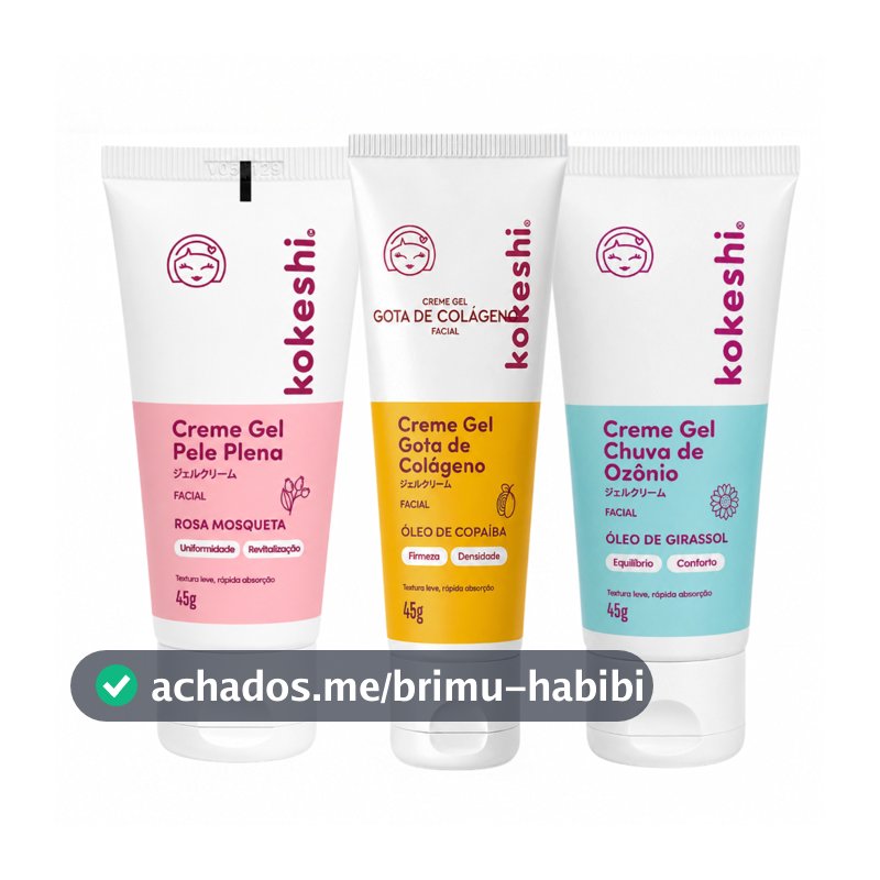 Kit Linha Ozônio Kokeshi com 3 unidades Cremes Faciais Óleo de Girassol