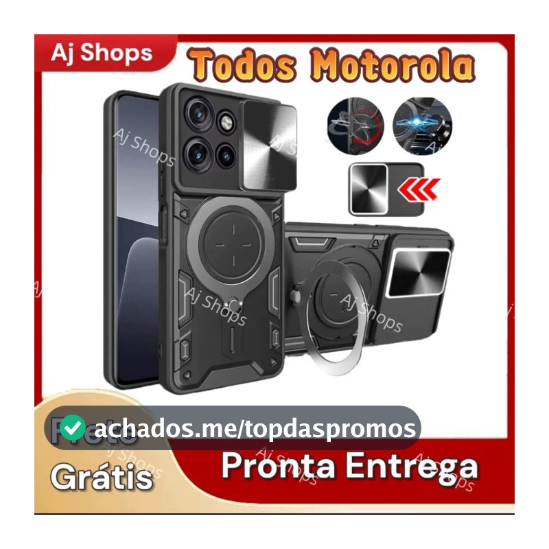 Capinha Para Todos Modelos De Motorola Anti Impacto Armadura Suporte 360 Com Proteção de Câmera