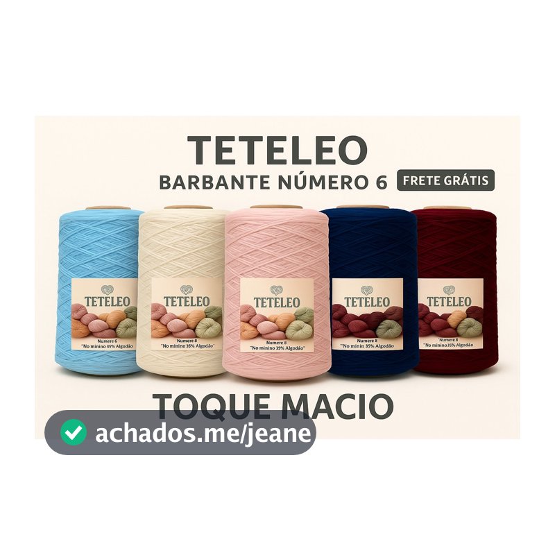 Barbante Para Crochê Teteleo Premium Fio Número 6 Colorido N.º 6