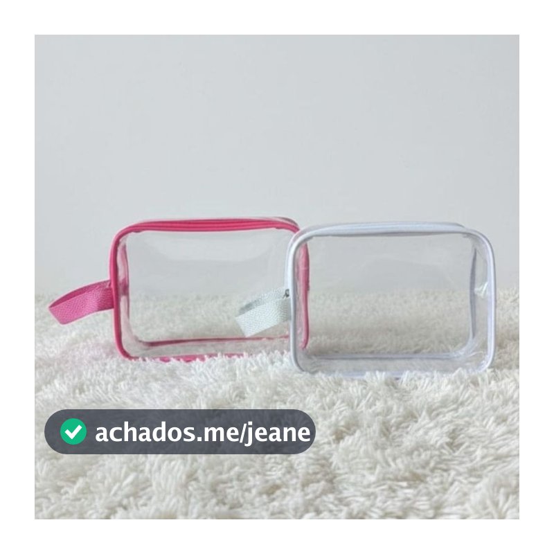 KIT Necessaire Transparente Plástico Cristal Neon Lembrancinha Festa Organizador Maquiagem Viagem