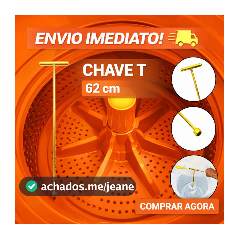CHAVE T 10mm LONGA 62cm PARA REMOÇÃO DO PARAFUSO AGITADOR DE MAQUINA DE LAVAR - FRIO VARIEDADES