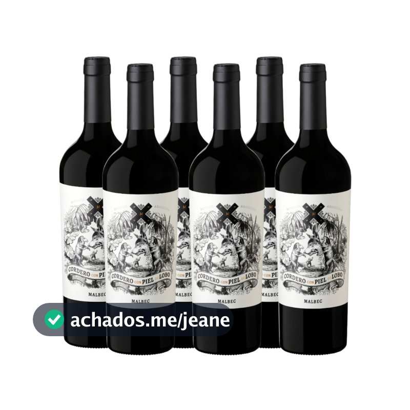 Kit com 6 Vinho Tinto Cordero Argentino Mosquita Muerta Con Piel De Lobo Malbec 750ml